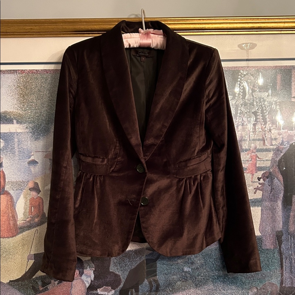 Elegant Green Velvet Women's Blazer